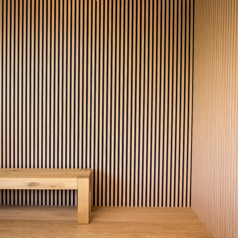 Natural oak wall cladding