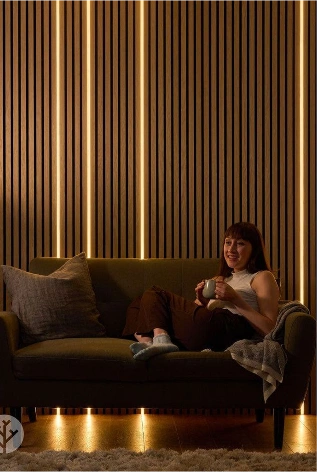 Modern wooden cladding walls